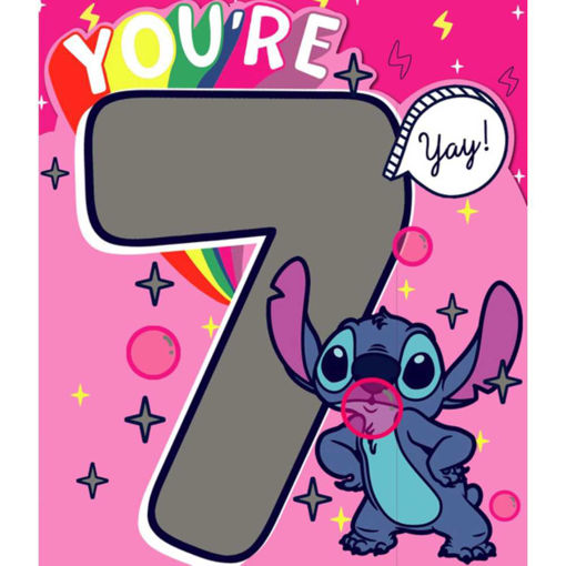 Picture of YOURE 7 - STITCH BIRTHDAY CARD